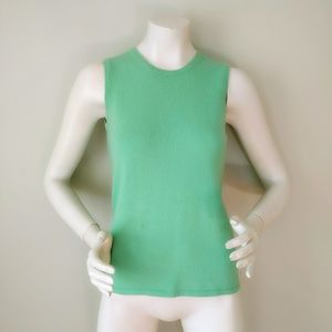 TSE Apple Green Cashmere Sleeveless Tank Sweater S